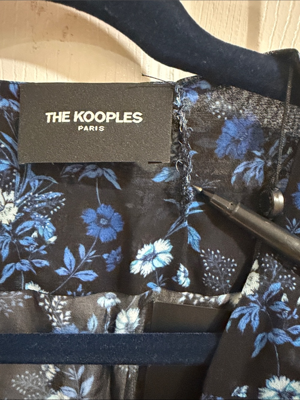 The Kooples Blue Poppy Floral Chiffon Wrap Mini Dress NWT Size 2 *Flaw - Picture 5 of 10